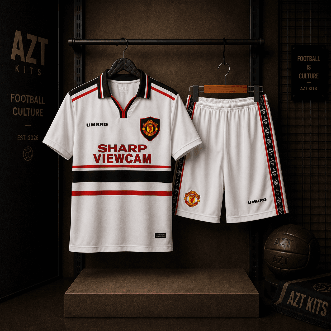 Manchester United 1997/99 Away Jersey — Sharp Viewcam Edition