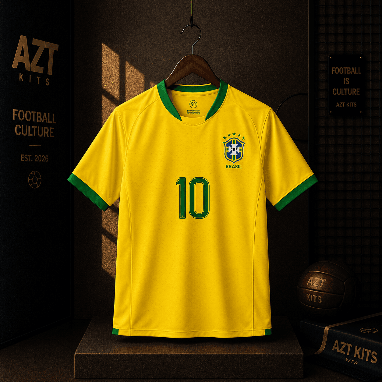 Brazil 2004/06 Home Jersey — Ronaldinho #10 Total 90 Edition