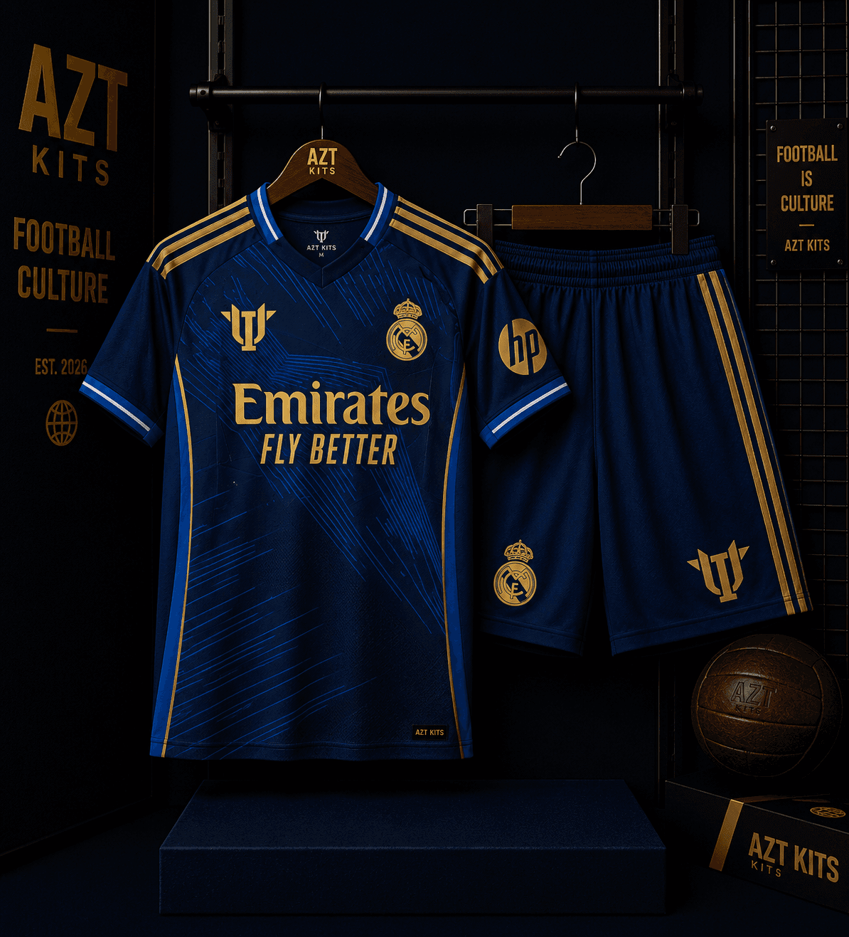 Real Madrid Concept Jersey — Navy Gold Royal Edition