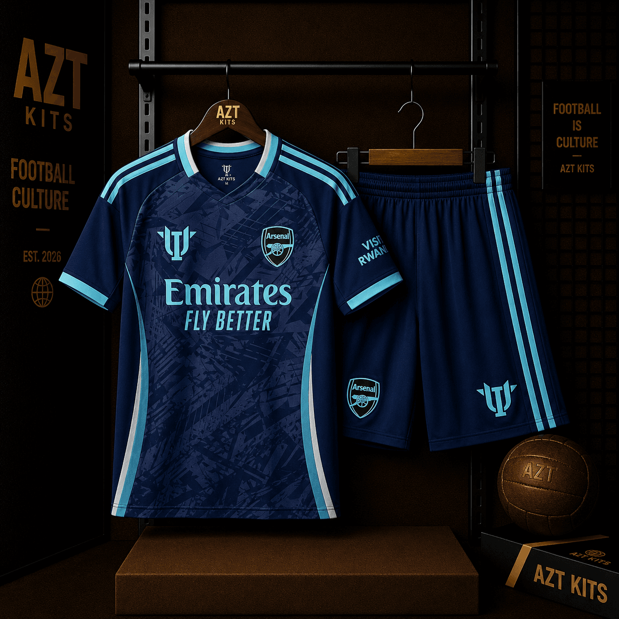 Arsenal Concept Jersey — Navy Teal Emirates Edition